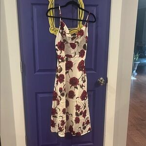 Cupshe Red and Cream Floral Midi Dress